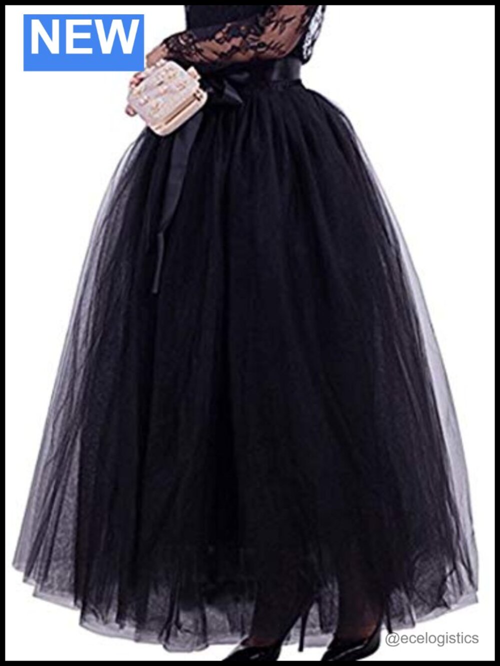 Plus Size Maxi A-Line Tutu Tulle Skirt with Satin Lining - Casual, Wedding,